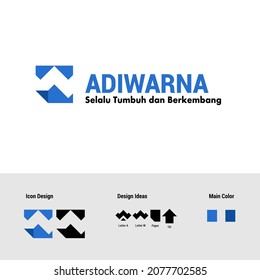 supercolor logo design this logo idea is taken from the shape of the letter W and letter A as well as the shape of the paper