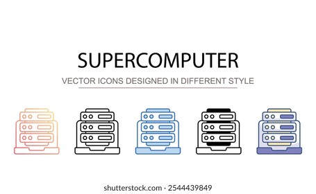 Supercomputer icon design with white background stock illustration