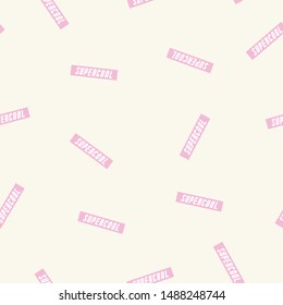 Supercool Slogan Seamless Pattern for Tshirt Graphic Vector Print
