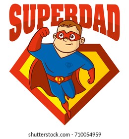 Superdad the best Superhero man Cartoon character Isolated Vector illustration