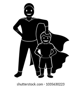 Superdad cartoon character silhouette