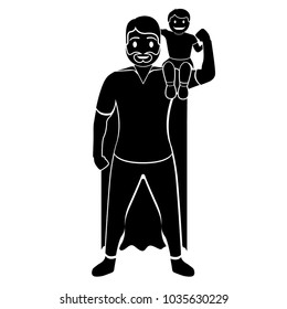 Superdad cartoon character silhouette