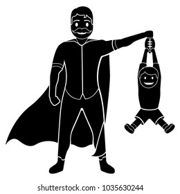 Superdad cartoon character silhouette