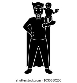 Superdad cartoon character silhouette