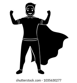 Superdad cartoon character silhouette