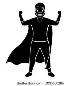 Superdad cartoon character silhouette