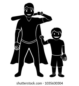 Superdad cartoon character silhouette