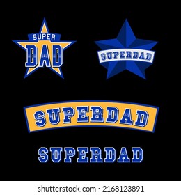 Superdad Logo Design Vector Set. Superdad Graphic for T-shirt, Stikers, Father's Day, Dad League, Dad team. Sport Style For Fathers.