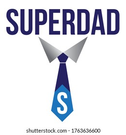 superdad vector with tie icon for father's day