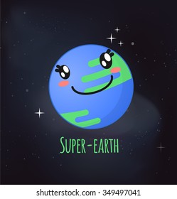 Super-earth concept vector illustration