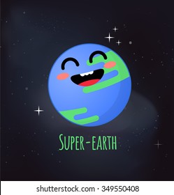 Super-earth concept vector illustration