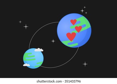 Super-earth concept vector illustration