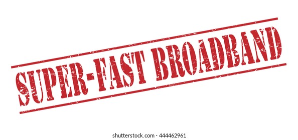 super-fast broadband vector stamp on white background