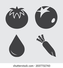 Superfood icon set of fruits, vegetables, berries, nuts, roots, and seeds. Outline icons collection of healthy detox natural products, organic food ingredients for health and diet. food icon design