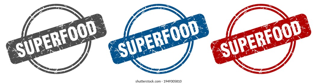 superfood round isolated label sign. superfood stamp