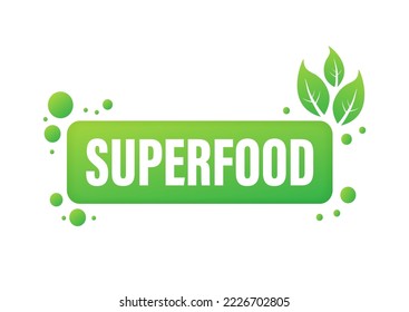 Superfood sign, label. Healthy food. Vector stock illustration