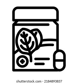 Superfood-Spinninat-Symbol-Vektorgrafik. Spinatschild für Supernahrung. isoliertes Kontursymbol
