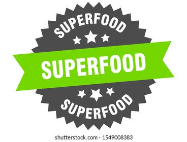 superfood sticker. superfood green-black circular band sign