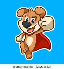 Superher Dog wearing cape vector illustration