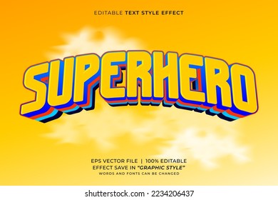 Superhero 3D editable text effect template