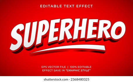 Superhero 3D editable text effect template