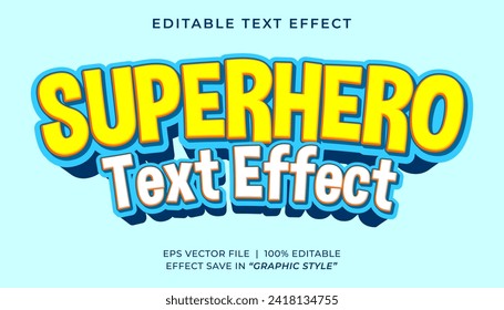 Vorlage für bearbeitbaren Text-Effekt von Superhero 3d