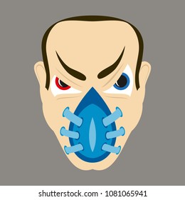 Superhero in Action. Superhero character . Icon in flat style