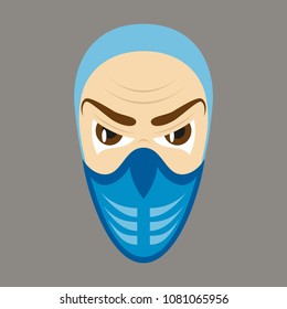 Superhero in Action. Superhero character . Icon in flat style