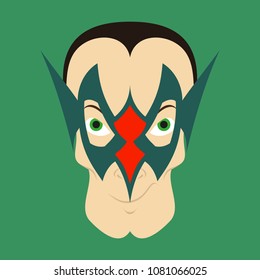 Superhero in Action. Superhero character . Icon in flat style