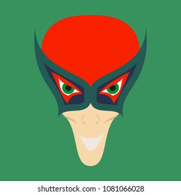 Superhero in Action. Superhero character . Icon in flat style