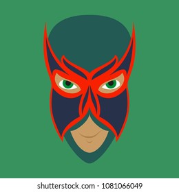 Superhero in Action. Superhero character . Icon in flat style