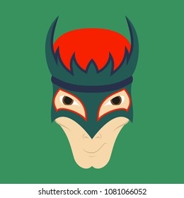 Superhero in Action. Superhero character . Icon in flat style