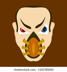 Superhero in Action. Superhero character . Icon in flat style