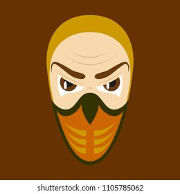 Superhero in Action. Superhero character . Icon in flat style