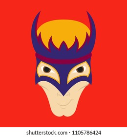Superhero in Action. Superhero character . Icon in flat style