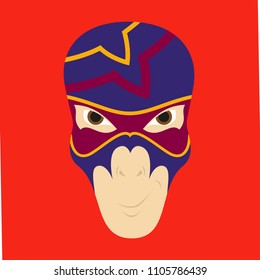Superhero in Action. Superhero character . Icon in flat style
