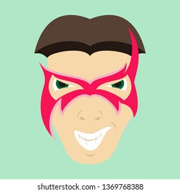 Superhero in Action. Superhero character . Icon in flat style