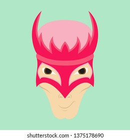 Superhero in Action. Superhero character . Icon in flat style