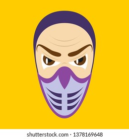 Superhero in Action. Superhero character . Icon in flat style