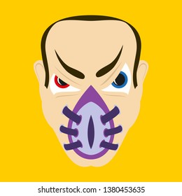Superhero in Action. Superhero character . Icon in flat style