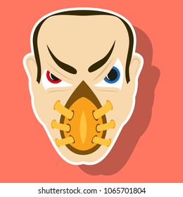 Superhero in Action. Superhero character . Icon in sticker style