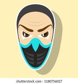 Superhero in Action. Superhero character . Icon in sticker style