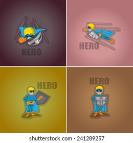 Superhero In Action Set - Isolated On Background - Vector Illustration, Graphic Design, Editable For Your Design 