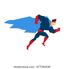 Superhero in Action, silhouette in different poses