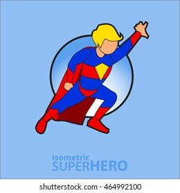 Superhero actions. Isometric icon.