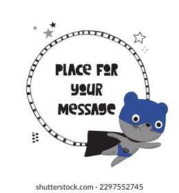 Superhero animal characters, wearing comic costumes. Hand drawn style vector illustration. Scandinavian 
design with neutral color pallet. Best to use for print  and as an Ad banners on social media