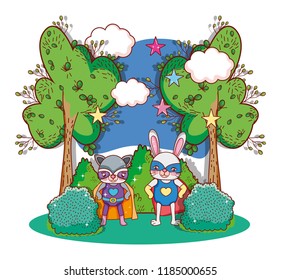 Superhero animals cartoons