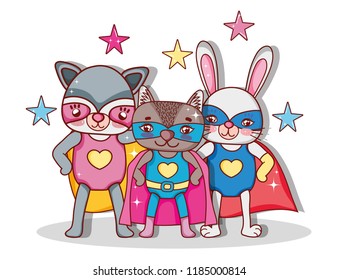 Superhero animals cartoons