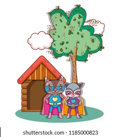 Superhero animals cartoons