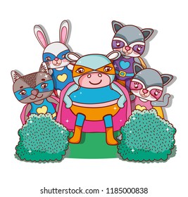 Superhero animals cartoons